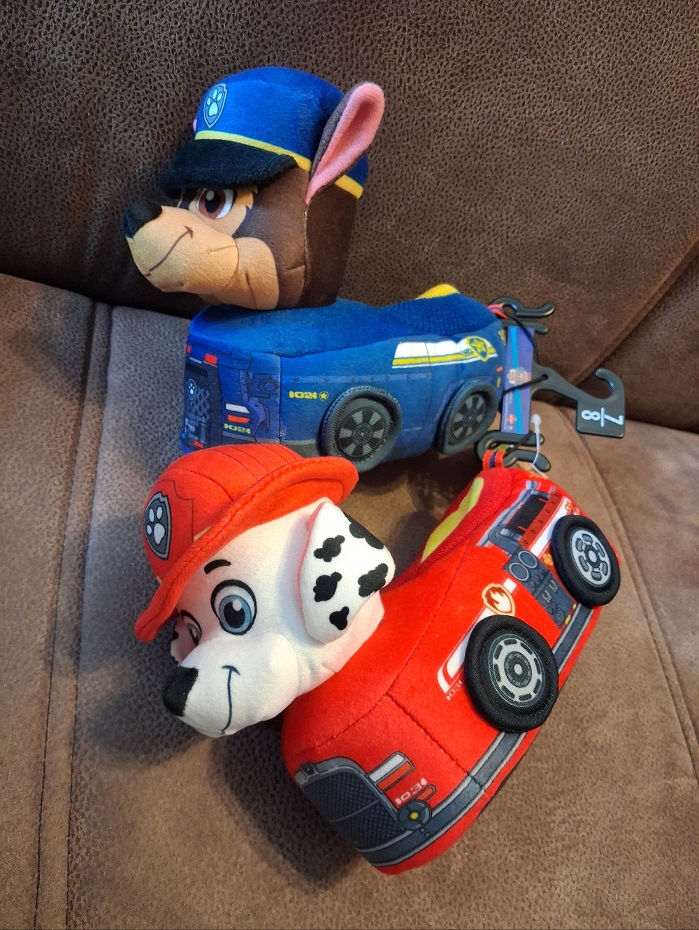 Paw Patrol Plush Rescue Dog Kids Slippers Blue & Red Size 7-8